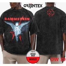 Rammstein Yıkamalı Over Size Tişört Xl