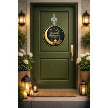 Okavango 25-25 cm Hoş Geldin Ramazan Dekorlu Ahşap Kapı Süsü, Ramazan Süsleri