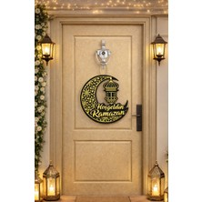 Okavango 25-25 cm Hoş Geldin Ramazan Dekorlu Ahşap Kapı Süsü, Ramazan Süsleri, Ramazan Tavan Süsü