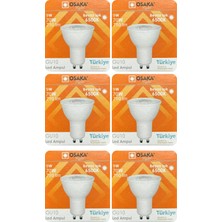 Avarson (6 Adet) Osaka 9W (70W) Beyaz Işık (6500K) GU10 Duylu LED Çanak Ampul