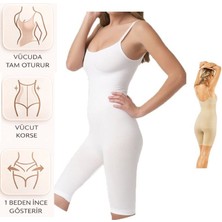 Bipamuk Kadın Tam Boy Korse Body Bel Karın ve Kalça Toparlayıcı Vücut Şekillendirici Tam Korse Ince Gösteren Ayarlanabilir Askılı