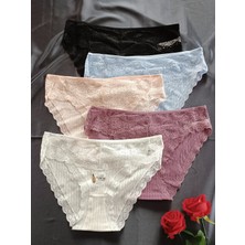 Papatya Istiridye Desen Dantelli / Jakar Detaylı Kadın Iç Giyim Külot ( Renk ve Beden Seçilerek 1 ADET Gönderilir )