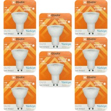Avarson (8 Adet) Osaka 9W (70W) Beyaz Işık (6500K) GU10 Duylu LED Çanak Ampul