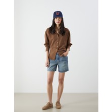 Lc Waikiki Yeni Sezon Mom Fit Kadın Jean Şort