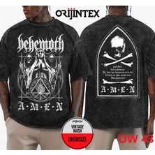 Behemoth Yıkamalı Over Size Tişört Xl