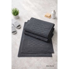 Mira Home 3lü Pamuklu Ayak Havlusu Seti Kabartma Desenli 50X70 cm Antrasit