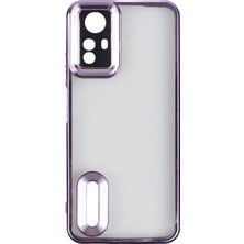 Oyo Store Redmi Note 12S Kılıf Kamera Korumalı Logo Gösteren Zore Omega Kapak - Lila