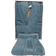 Özdilek Colourist Şalyaka Bornoz + Baş Havlusu - Maldiv %100 Pamuk