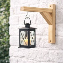 Doğal Ahşap Duvara Montaj Askı Aparatı – Balkon & Bahçe Için Dekoratif Saksı Askısı 30 cm