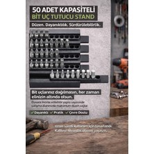 EVORADECO 50 Adet Kapasiteli Duvara Monte Bit Ucu Tutucu Stand – Tornavida & Matkap Ucu Düzenleyici Aparat