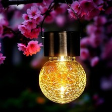 Katre46 Kırık Cam Tasarımlı Güneş Enerjili Askılı LED Işık Dekor