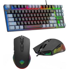 Hietech Kablolu USB Gaming Oyuncu Klavyesi Mekanik Hisli + Oyuncu Mouse