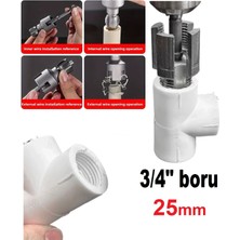 Depolife Pprc Pvc Boru Diş Açma Aparatı Tamir Onarım Montaj Için 3/4" Matkap Adaptörlü Tesisatcı Rayba Klavuz