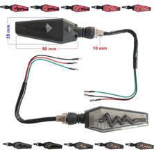 Moto Eczane Sinyal Takımı LED Kayan Yıldırım Kırmızı Parklı