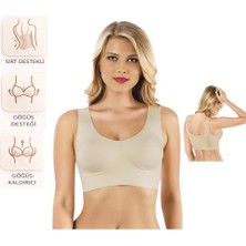 Bipamuk Kadın Pedli Büstiyer Yumuşak Dokulu Kalın Askılı Kıyafet Altında Iz Yapmaz