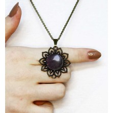 Esha Doğal Taş Oniks Doğal Taşlı Otantik Kadın Kolye 45 cm Zincirli EUK19AMT