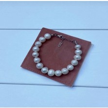 Taşmir 925 Ayar Gümüş Sertifikalı Doğal 10-11 mm Inci Bileklik