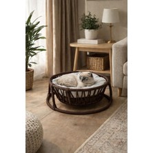 Todek Home Orbit Modern Kedi Yatağı - Örgü Tasarım Yerden Yüksek Kedi Hamamağı - Lüks Minderli Kedi Yuvası