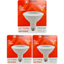 Avarson (3 Adet) Osaka 14W (100W) Sarı Işık (3000K) E27 Duylu (Kalın Duy) LED PAR30 Ampul