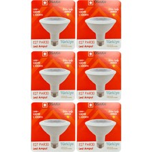 Avarson (6 Adet) Osaka 14W (100W) Sarı Işık (3000K) E27 Duylu (Kalın Duy) LED PAR30 Ampul