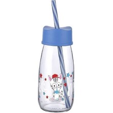 Bilfold Pipetli Su ve Süt Şişesi Cam 250 ml - Mavi
