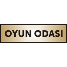 Yüksel 34 Oyun Odası Yazılı Kapı Levhası ,yönlendirme Levhası ,gold Renkli Aliminyum Levha 26X7CM