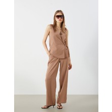 Lc Waikiki Yeni Sezon Beli Lastikli Çizgili Geniş Paça Kadın Pantolon