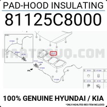 MOBIS Hyundai IX35 2010-2015 Kaput Izolatörü Oem No (811252Y000)