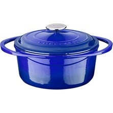 Heritage Serisi - Döküm Tencere, Yuvarlak, 24 Cm, Mavi