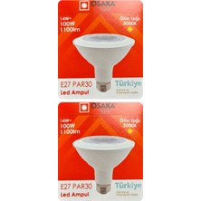 Avarson (2 Adet) Osaka 14W (100W) Sarı Işık (3000K) E27 Duylu (Kalın Duy) LED PAR30 Ampul