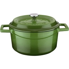 Döküm Yuvarlak Tencere, 20 Cm, Yeşil