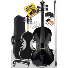 HGA24BK-TYS Siyah 1/2 Yarım Keman Seti 8-10 Yaş Çocuk Kemanı (Yastık Reçine Çanta Tel Susturucu Yay)