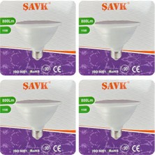 (4 Adet) Şavk 11W 6500K (Beyaz Işık) PAR30 E27 Duylu (Kalın Duy) LED Spot Ampul