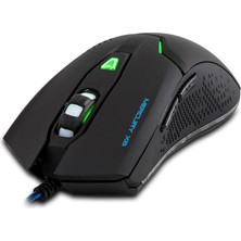 Everest Mercury X8 LED Işıklı 6d 3200DPI Optik Mouse, Siyah