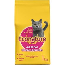 Econature Yetişkin Kedi Mamasi Tavuklu 1 kg Sari Ambalaj