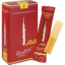 Vandoren SR302R Java Filed Kırmızı Kesim Soprano Saksafon Kamışları (Güç 2) (10'lu Paket)