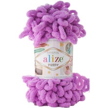 Alize Puffy (5 Adet) 378 Lila Rengi El Örgü Ipliği