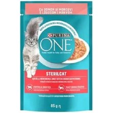 One Kısırlaştırılmış Kediler Için Sos Icerisinde Somonlu ve Havuclu Mini Filetolar Yaş Kedi Maması 8