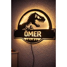 Taşteks Dinozor Işıklı LED Pano - Kişiye Özel Çocuk Odası Lamba