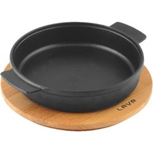Lava, Pişirme Kabı, Lv Eco Gv 17 K4, Yuvarlak Güveç, Ahşap Altlık, Çap 17 Cm, Dökme Demir, Siyah