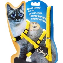 Kedi Göğüs Tasması ve Gezdirme Seti NO:116 Sarı