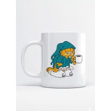 Sartre Art Uykucu Garfield Tasarımlu Espirili Porselen Kupa Bardak