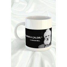 Sartre Art Graham Bell Espirili Tasarımlı Hediyelik Porselen Kupa Bardak