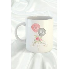 Sartre Art Sevgililer Günü Temalı Mr. Mrs. Tasarımlı Hediyelik Porselen Kupa Bardak