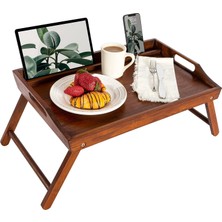 Rossıe Home Bambu Ahşap Yatak Tepsisi, Telefon Tutuculu Lap Masası - 17,3 Inç Dizüstü Bilgisayarlara