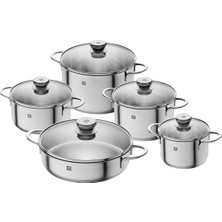 Zwilling Nova 18/10 Paslanmaz Çelik, 5 Parça Gri Tencere Seti