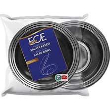 Ece Siyah Şeffaf Kapaklı Salata Kasesi 16 Adet