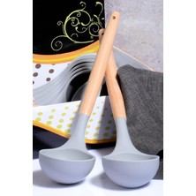 Bev Kitchen Bambu Saplı Silikon Kepçe Füme