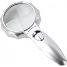 Kuzgun Ticaret 4x 6 LED Işık Aydınlatma 75MM Optik Lens El Büyüteç - Lisinya