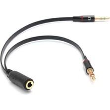 Aux To 2 Aux Kablo 3.5 mm Jack Girişini 2 Aux A Çeviren Kablo Mikrofon ve Kulaklık Çevirici Aparat A